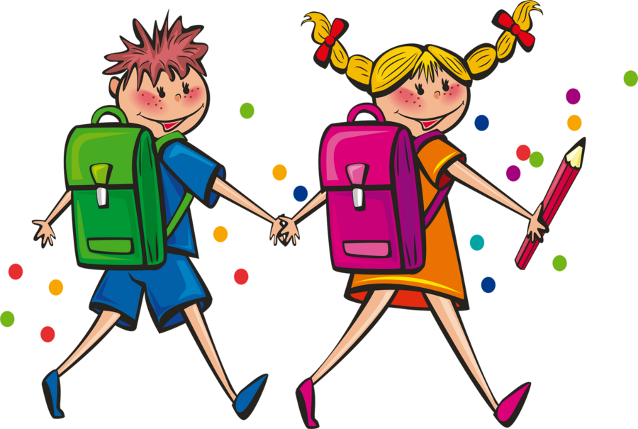 Children with backpacks heading to school
